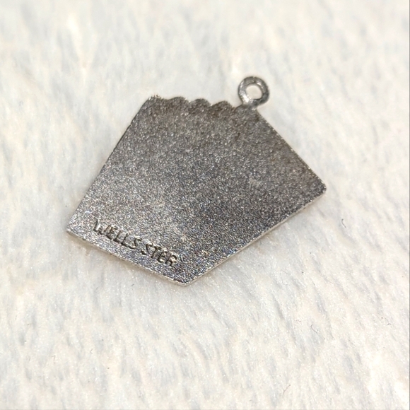 Vintage Sterling Silver Playing Card (Royal Flush) Charm - Picture 2 of 3